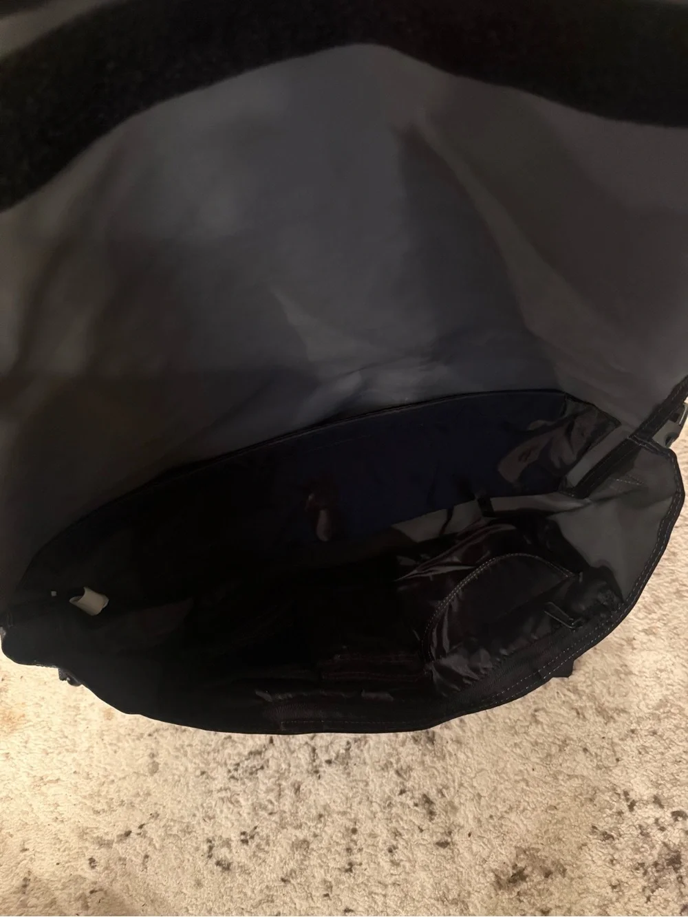 Timbuk2 Blue and Black Messenger Bag with Red Logo